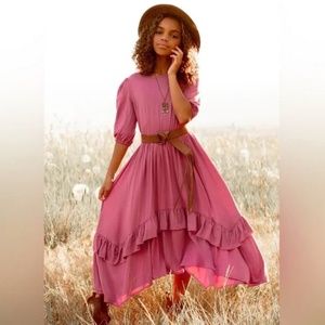 Joyfolie Harley Midi Bright Rose Dress in girls size 12 NWT